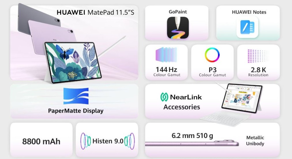 HUAWEI MatePad 11.5" S vs iPad Air, 
