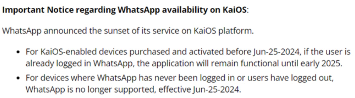 WhatsApp support end
 for kiOS